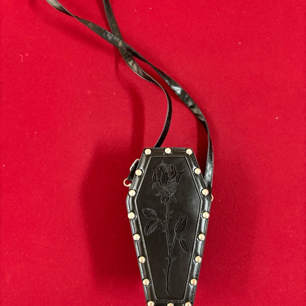 Black Coffin-Shaped Shoulder Bag